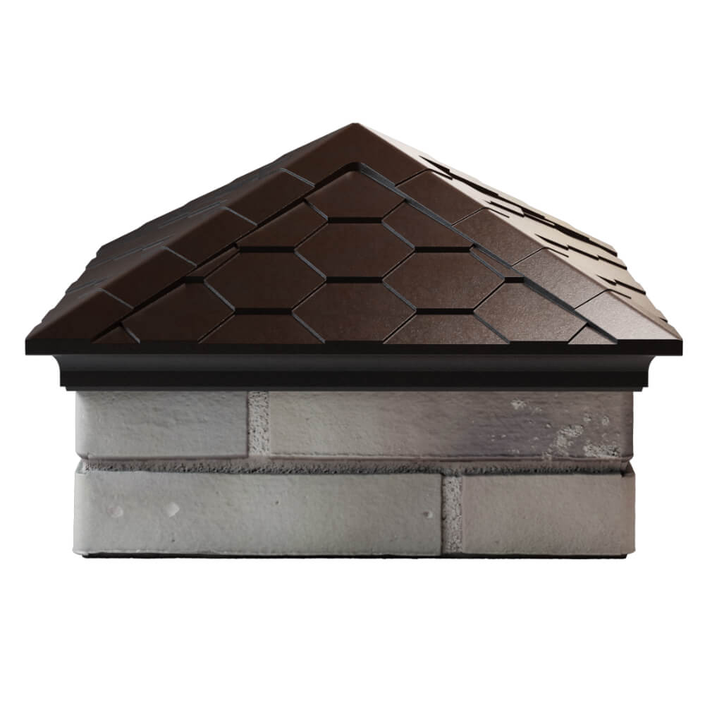 Колпак Zking Эверест Коричневый на столб 1.5х1.5 кирпича (390х390мм) Ленинск-Кузнецкий фото