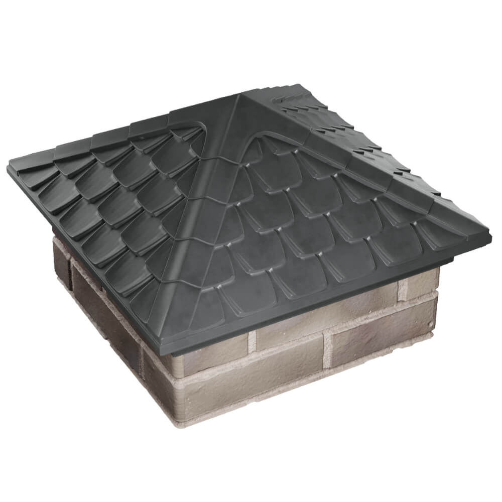 Колпак Zking Эльбрус Серый на столб 1.5х1.5 кирпича (385х385мм) в Ленинск-Кузнецком фото