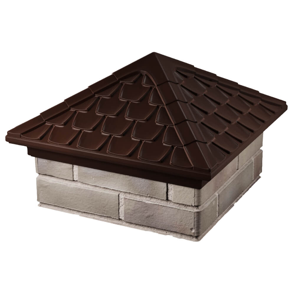 Колпак Zking Эльбрус Коричневый на столб 1.5х1.5 кирпича (385х385мм) в Ленинск-Кузнецком фото