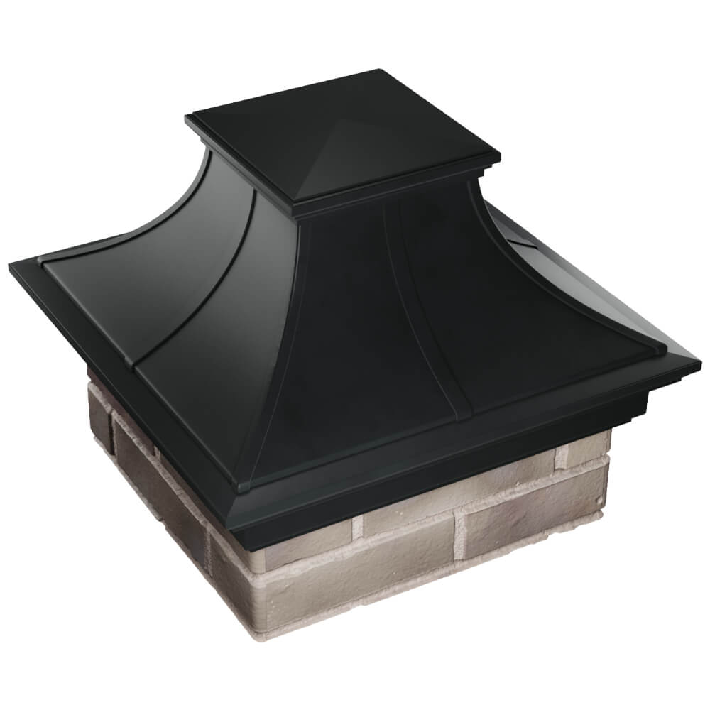 Колпак Zking Монблан Премиум Черный на столб 1.5х1.5 кирпича (385х385мм) в Ленинск-Кузнецком фото