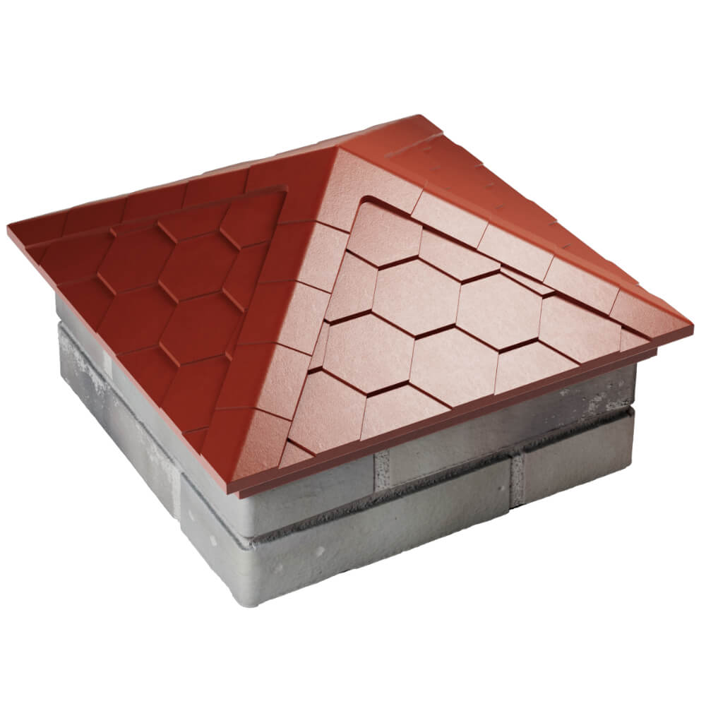 Колпак Zking Эверест Красный на столб 1.5х1.5 кирпича (390х390мм) в Ленинск-Кузнецком фото