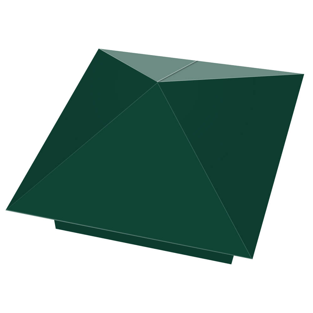 Колпак металлический 390х390мм RAL6005 Зеленый Мох заборный Ленинск-Кузнецкий фото