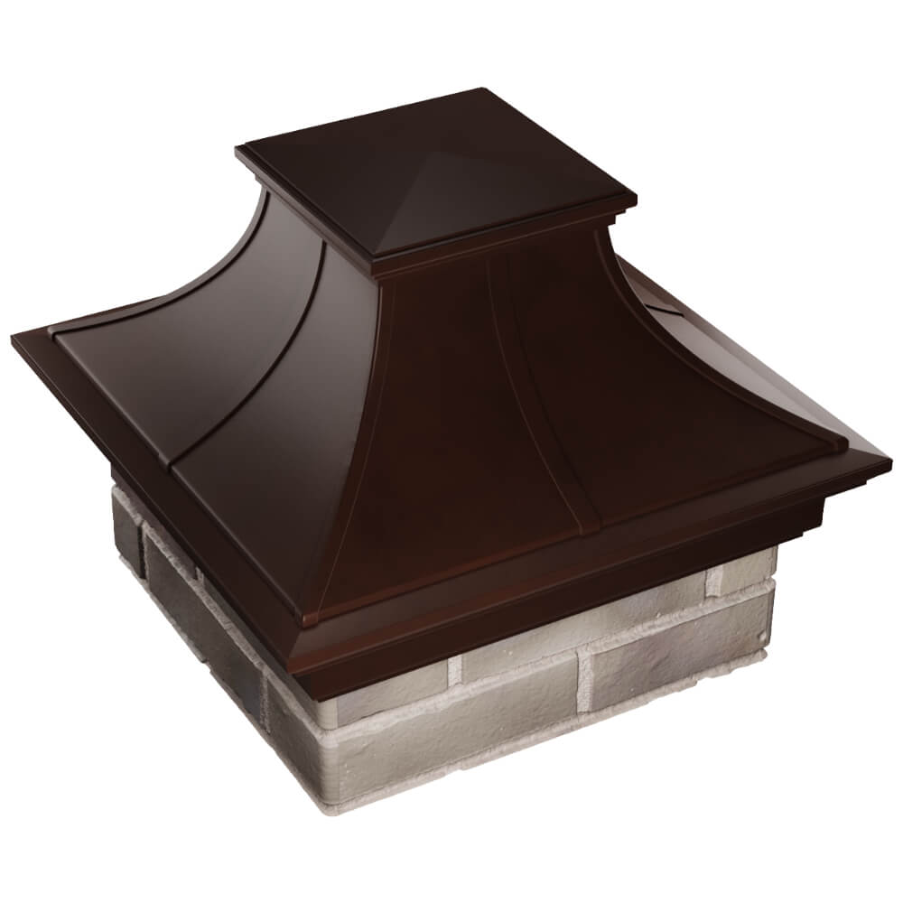 Колпак Zking Монблан Премиум Коричневый на столб 1.5х1.5 кирпича (385х385мм) в Ленинск-Кузнецком фото