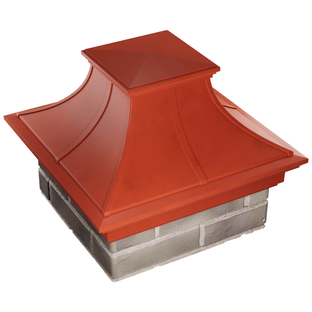 Колпак Zking Монблан Премиум Красный на столб 1.5х1.5 кирпича (385х385мм) в Ленинск-Кузнецком фото