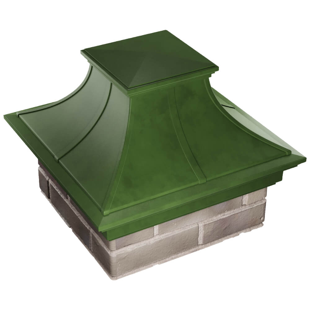 Колпак Zking Монблан Премиум Зеленый на столб 1.5х1.5 кирпича (385х385мм) в Ленинск-Кузнецком фото