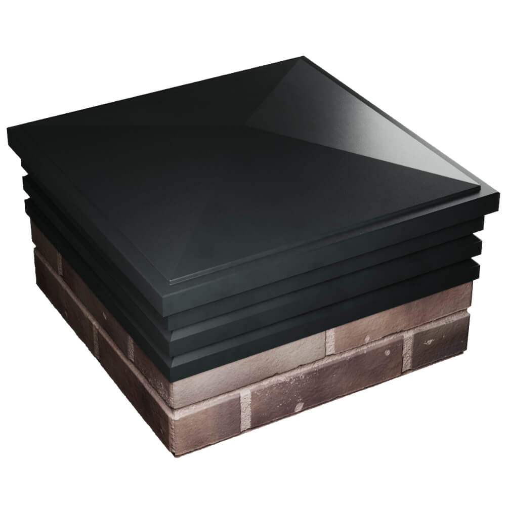 Колпак Zking Бона ХайТек Черный на столб 2х2 кирпича (513х513мм) в Ленинск-Кузнецком фото