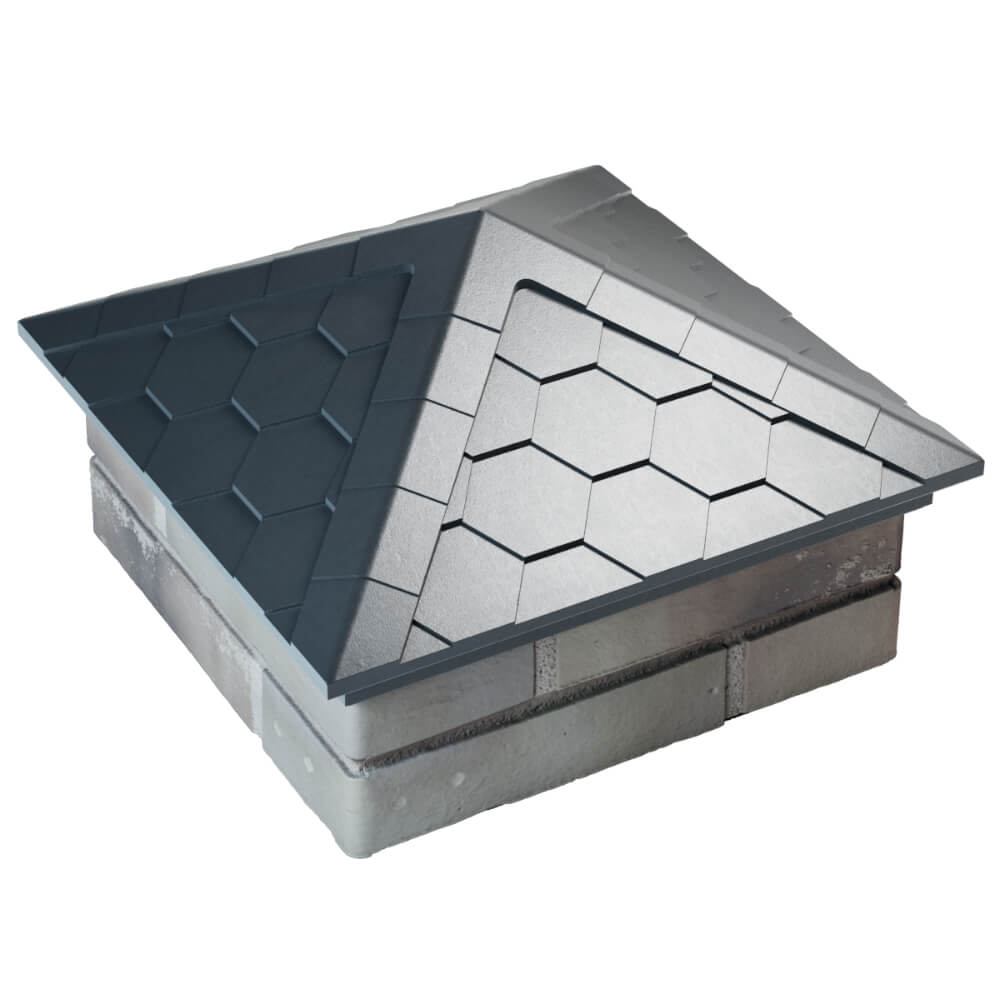 Колпак Zking Эверест Серый на столб 1.5х1.5 кирпича (390х390мм) в Ленинск-Кузнецком фото