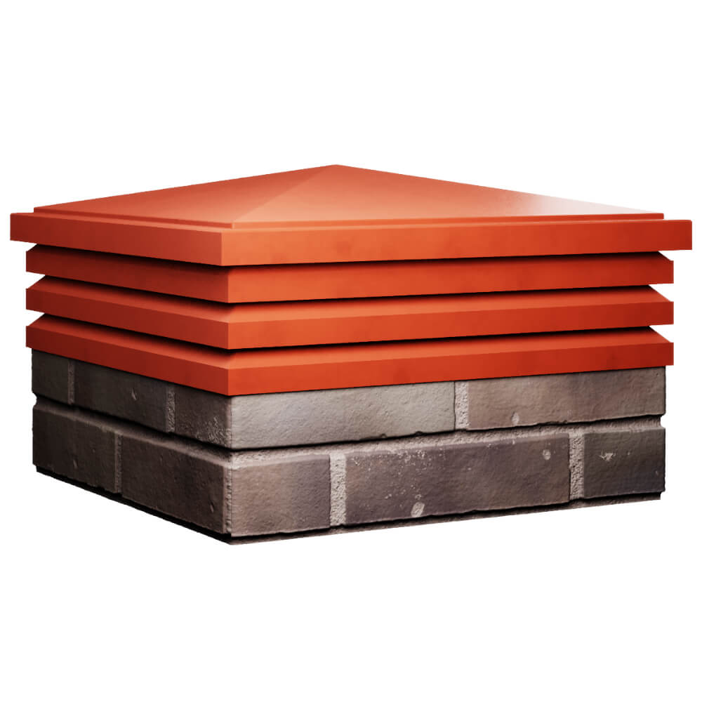 Колпак Zking Бона ХайТек Красный на столб 2х2 кирпича (513х513мм) в Ленинск-Кузнецком фото