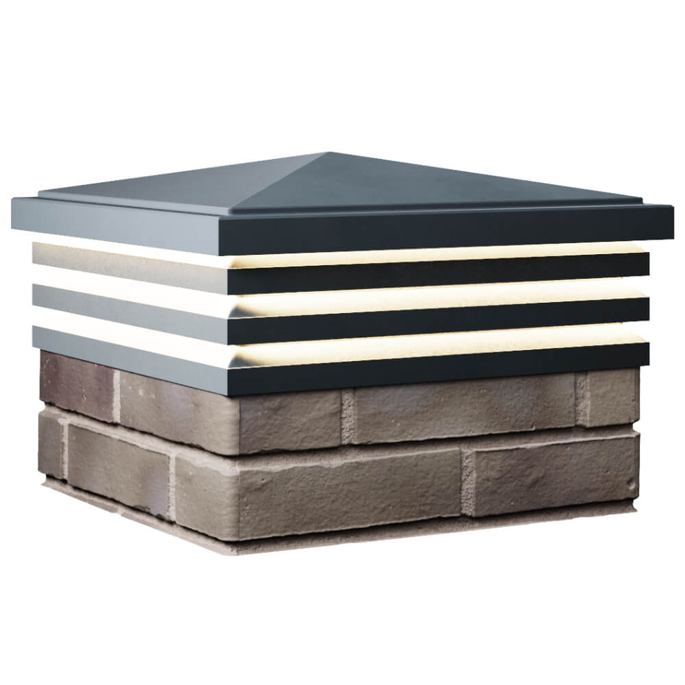 Колпак Zking Бона ХайТек Серый на столб 1.5х1.5 кирпича (385х385мм) с подсветкой в Ленинск-Кузнецком фото