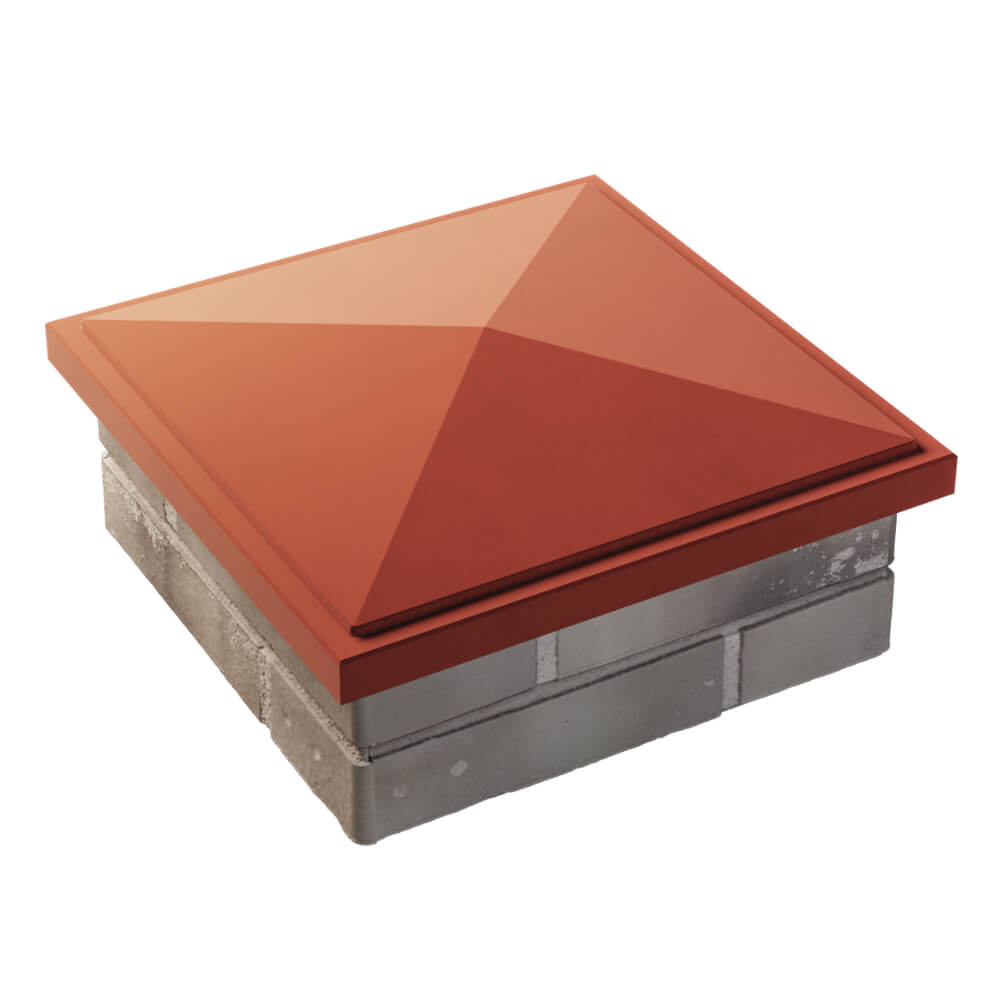 Колпак Zking БонаМоно Красный на столб 1.5х1.5 кирпича (385х385, 400х400мм) в Ленинск-Кузнецком фото