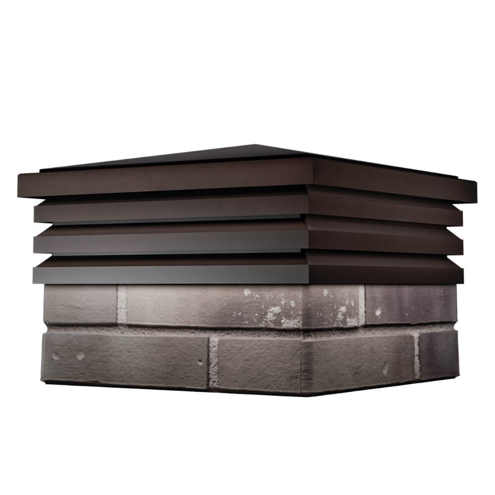 Колпак Zking Бона ХайТек Коричневый на столб 1.5х1.5 кирпича (385х385мм) в Ленинск-Кузнецком фото