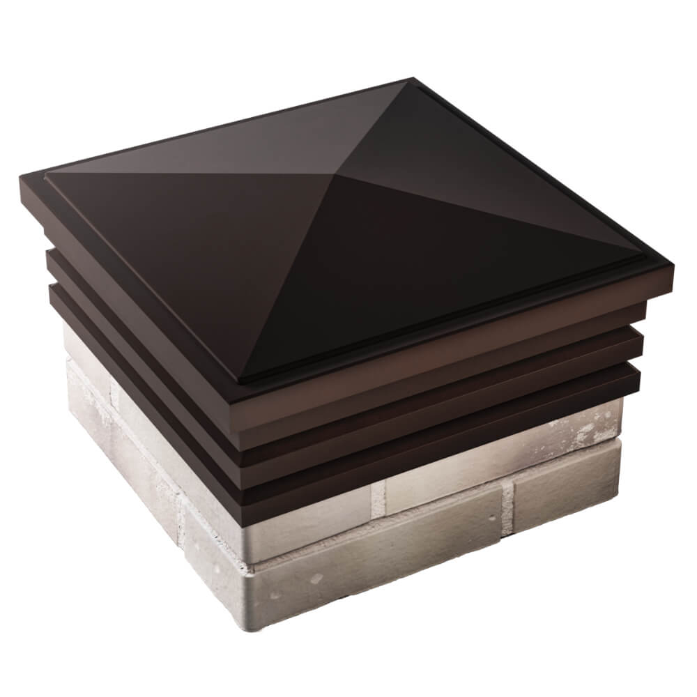 Колпак Zking Бона ХайТек Коричневый на столб 1.5х1.5 кирпича (385х385мм) в Ленинск-Кузнецком фото