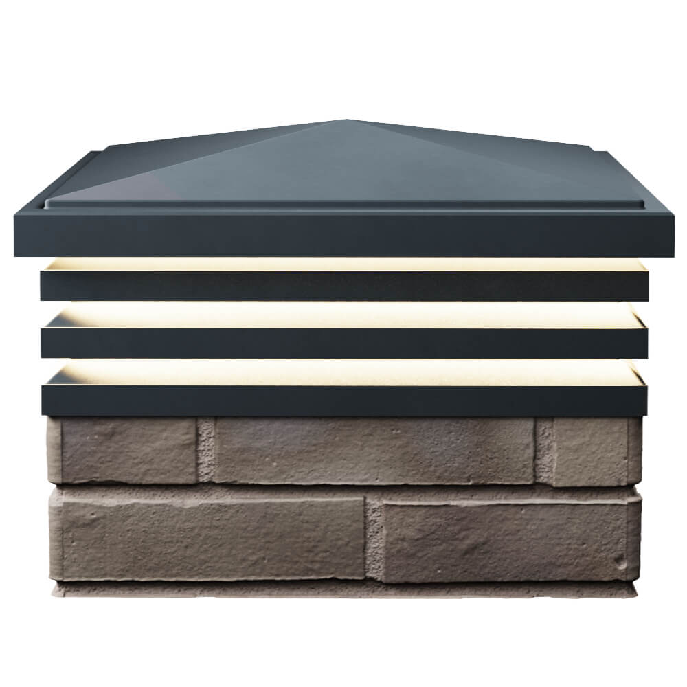 Колпак Zking Бона ХайТек Серый на столб 1.5х1.5 кирпича (385х385мм) с подсветкой в Ленинск-Кузнецком фото