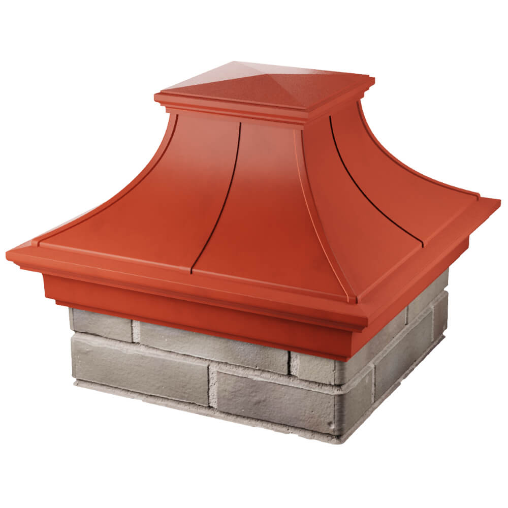 Колпак Zking Монблан Премиум Красный на столб 1.5х1.5 кирпича (385х385мм) в Ленинск-Кузнецком фото