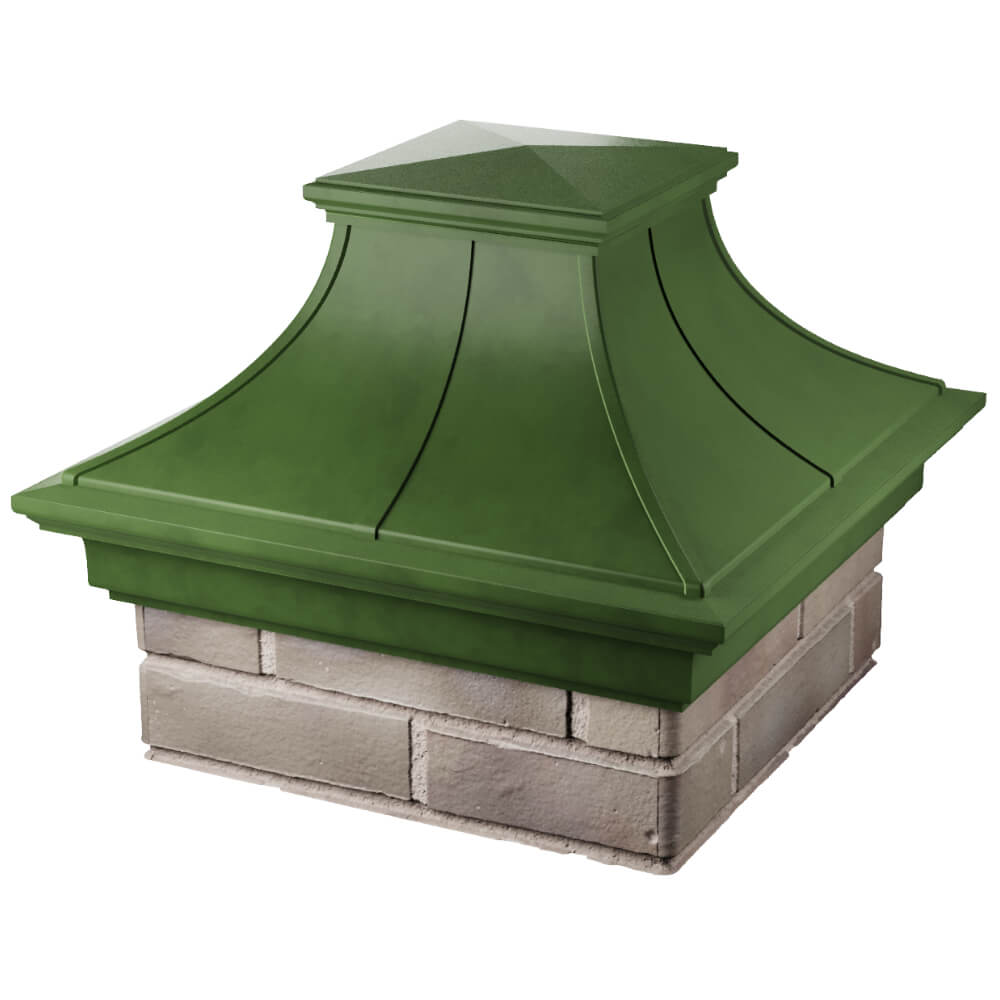 Колпак Zking Монблан Премиум Зеленый на столб 1.5х1.5 кирпича (385х385мм) в Ленинск-Кузнецком фото