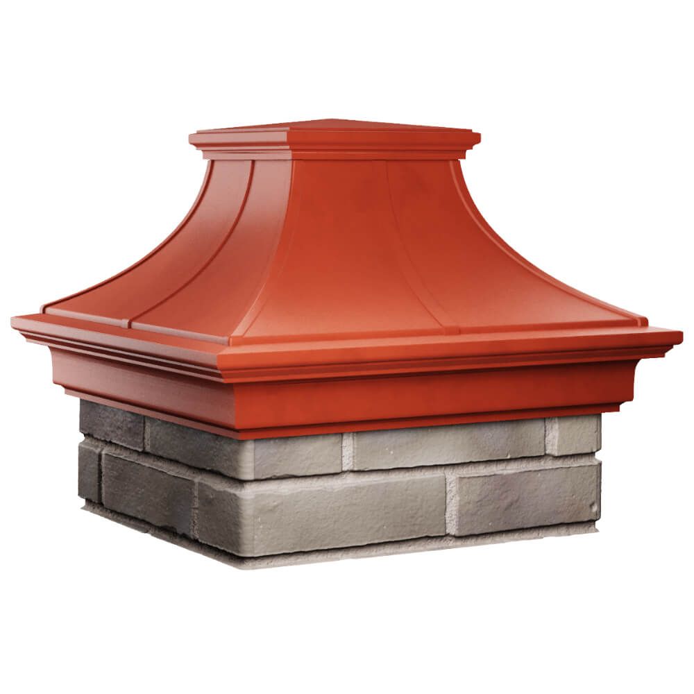 Колпак Zking Монблан Премиум Красный на столб 1.5х1.5 кирпича (385х385мм) в Ленинск-Кузнецком фото
