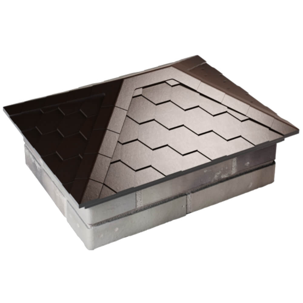 Колпак Zking Эверест Коричневый на столб 2х1.5 кирпича (520х390мм) Ленинск-Кузнецкий фото