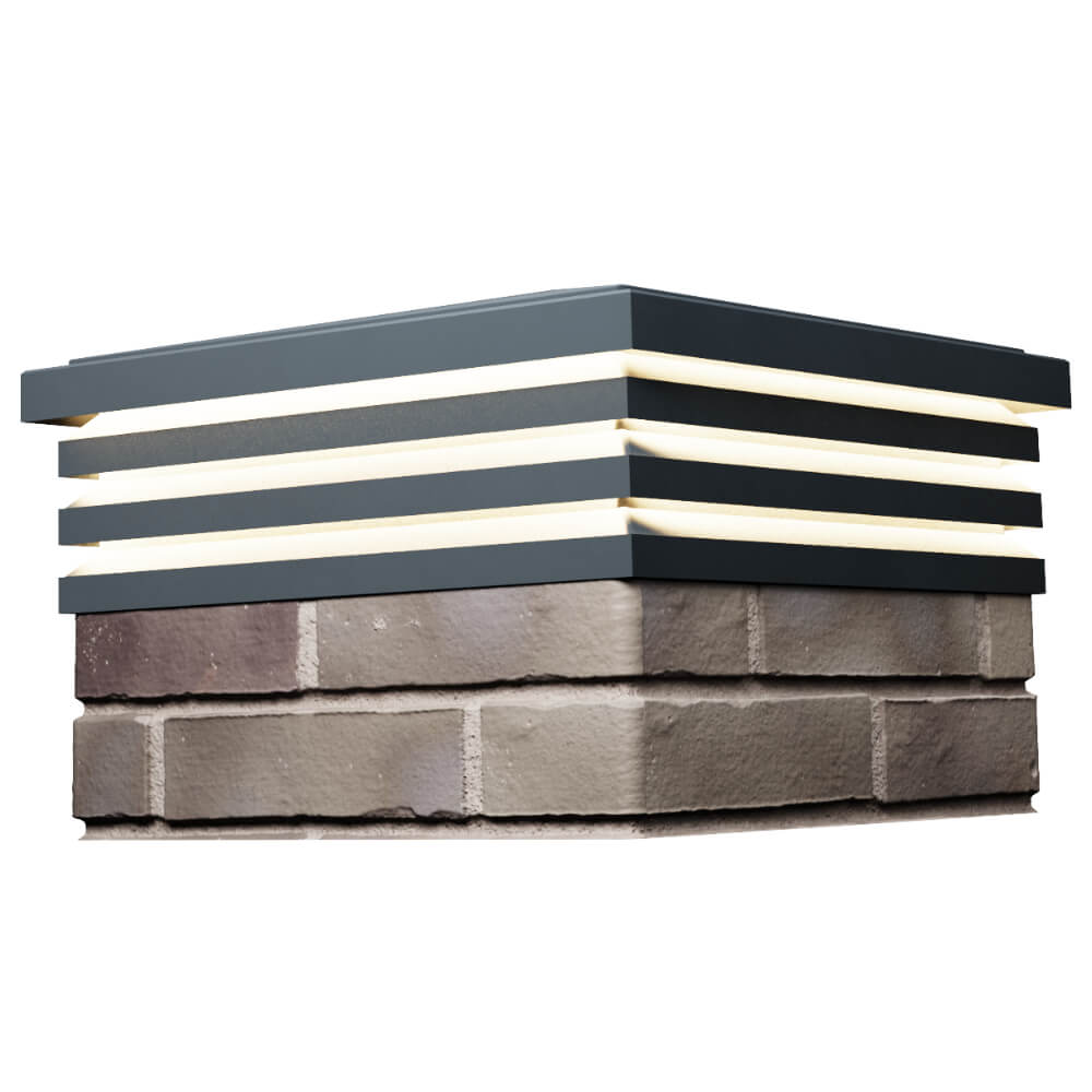 Колпак Zking Бона ХайТек Серый на столб 1.5х1.5 кирпича (385х385мм) с подсветкой в Ленинск-Кузнецком фото