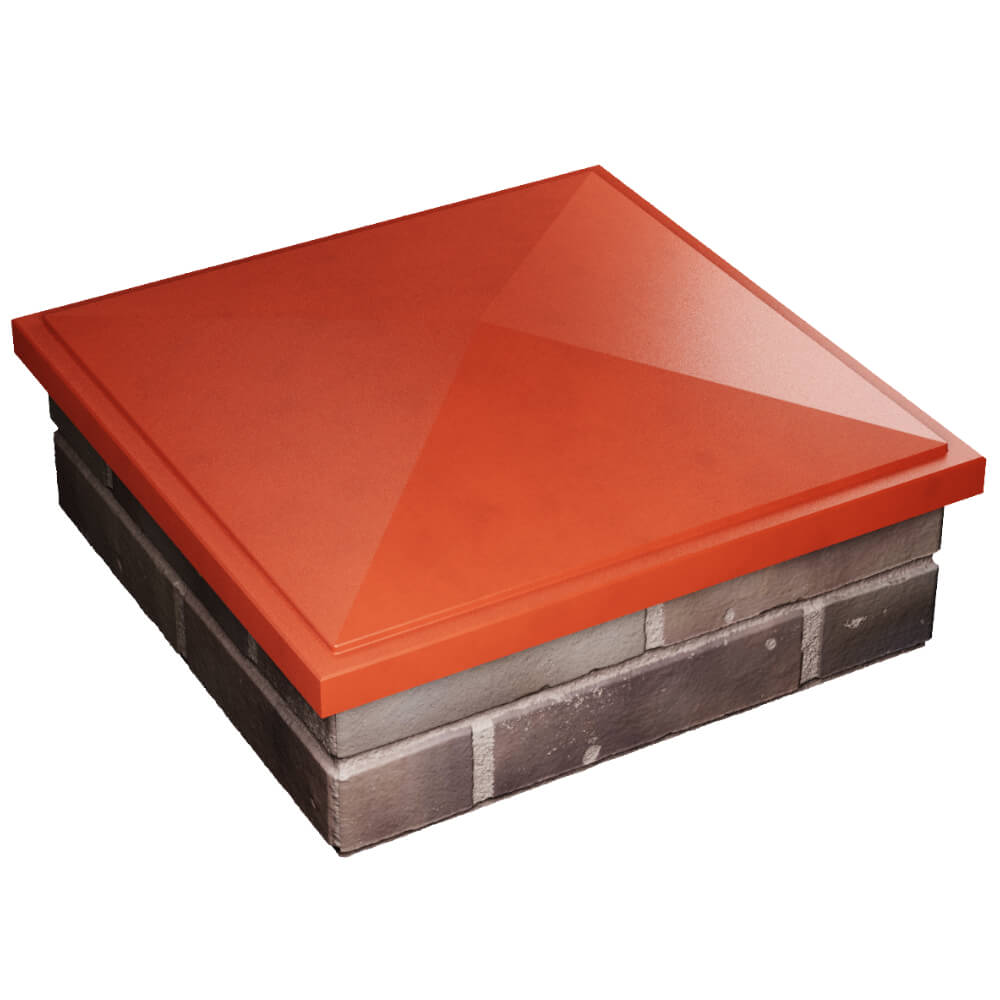 Колпак Zking БонаМоно Красный на столб 2х2 кирпича (515х515, 530х530мм) в Ленинск-Кузнецком фото