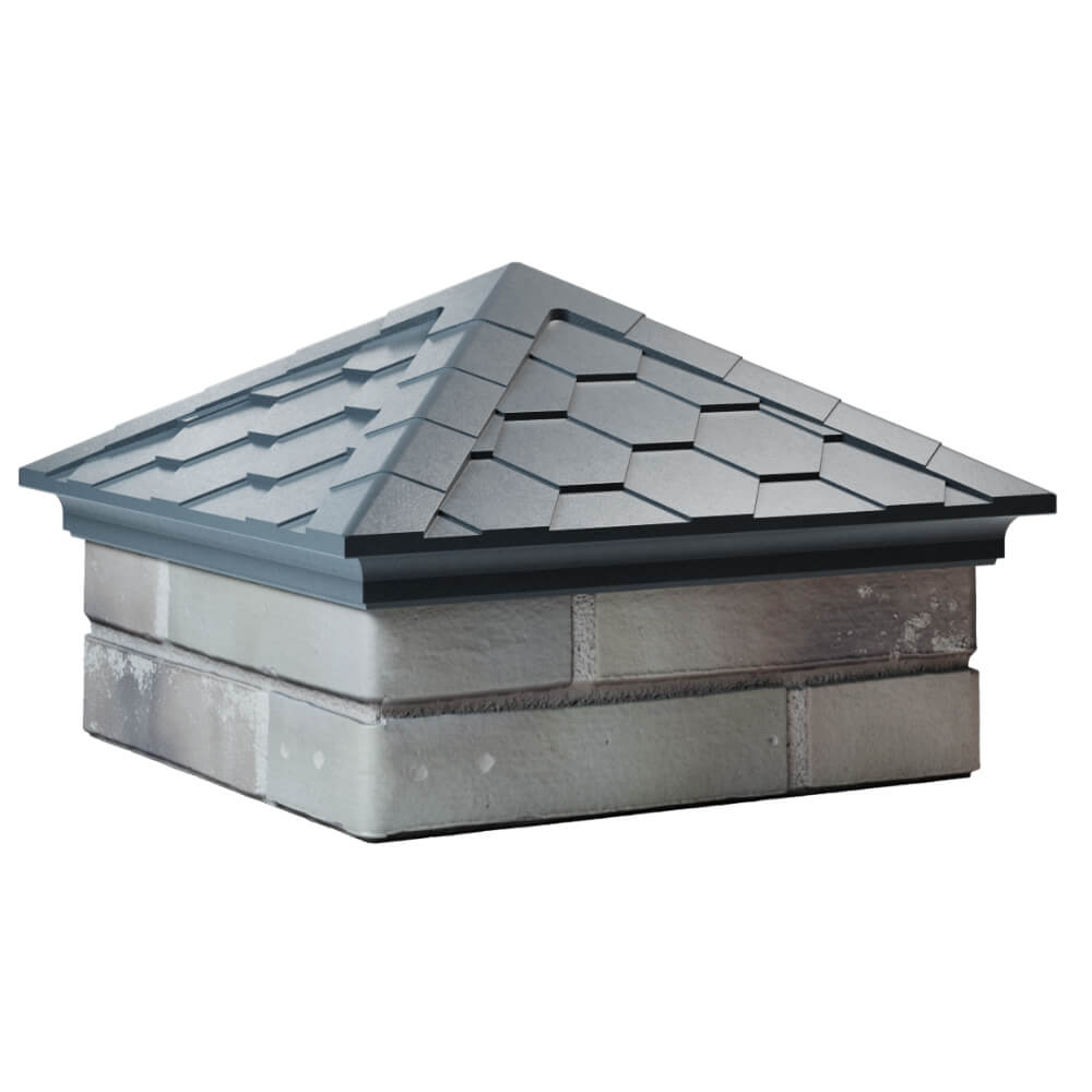 Колпак Zking Эверест Серый на столб 1.5х1.5 кирпича (390х390мм) в Ленинск-Кузнецком фото