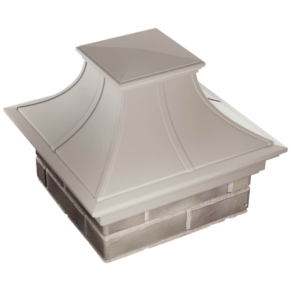 Колпак Zking Монблан Премиум Бежевый на столб 1.5х1.5 кирпича (385х385мм) в Ленинск-Кузнецком фото